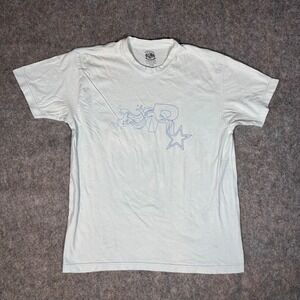 VTG Rockstar Games T Shirt Mens L Blue Shooting Star Logo Cotton Tee Made in USA